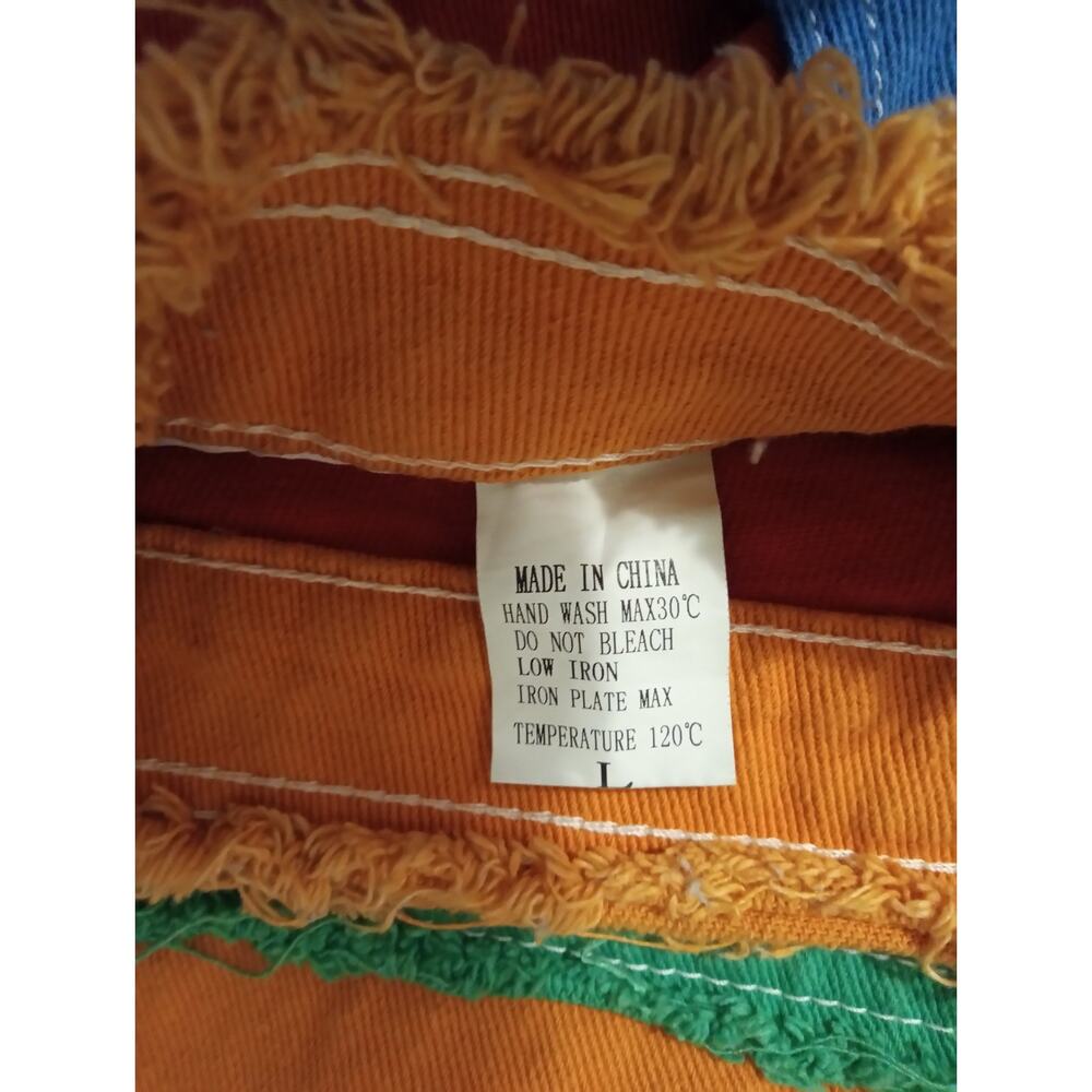 Primary Colors Color Block Patchwork Denim Boyfriend Fit Funky Jeans SZ 32 - Picture 5 of 10